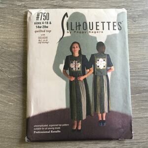 Silhouettes Sewing Pattern 750 Quilted Top Jacket Cottage Plus Size 14W-28WUNCUT